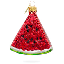 Load image into Gallery viewer, Watermelon Slice Glass Christmas Ornament
