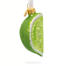 Load image into Gallery viewer, Lime Slice Glass Christmas Ornament