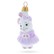 Load image into Gallery viewer, Bunny Girl in Dress Glass Christmas Ornament