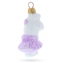 Load image into Gallery viewer, Bunny Girl in Dress Glass Christmas Ornament