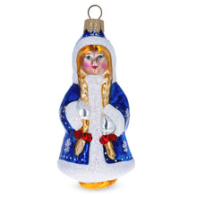 Load image into Gallery viewer, Snow Maiden Snigurochka Glass Christmas Ornament