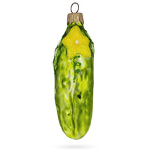 Load image into Gallery viewer, Cucumber with Vine and Star Blossom Glass Christmas Ornament