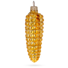 Load image into Gallery viewer, Corn Cob with Glossy Finish and Glitter Husk Glass Christmas Ornament