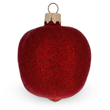 Load image into Gallery viewer, Red Apple with Green Leaf Glass Christmas Ornament