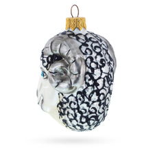 Load image into Gallery viewer, Ram Head with Blue Eyes Glass Christmas Ornament