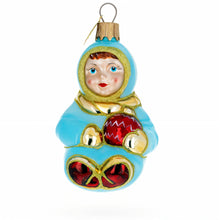 Load image into Gallery viewer, Toddler Boy in Blue Glass Christmas Ornament
