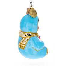 Load image into Gallery viewer, Toddler Boy in Blue Glass Christmas Ornament