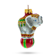 Load image into Gallery viewer, Circus Elephant on the Ball Glass Ornaments