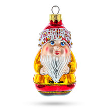 Load image into Gallery viewer, Chubby Gnome Glass Christmas Ornament