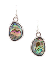 Load image into Gallery viewer, Blue Abalone and Sterling Silver Drop Earrings