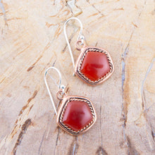 Load image into Gallery viewer, Abstract Carnelian and Copper Earrings