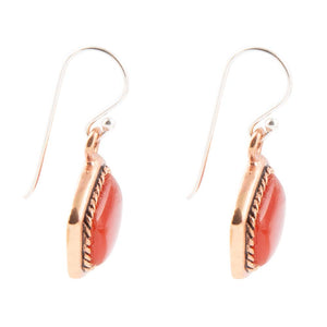 Abstract Carnelian and Copper Earrings