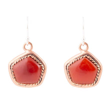 Load image into Gallery viewer, Abstract Carnelian and Copper Earrings