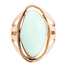 Load image into Gallery viewer, Abstract Green Chrysoprase and Golden Ring