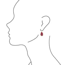 Load image into Gallery viewer, Abstract Red Raspberry Quartz Golden Drop Earrings