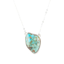 Load image into Gallery viewer, Abstract Blue Turquoise and Sterling Silver Pendant Necklace