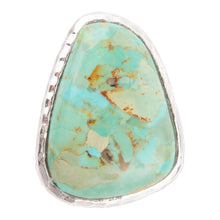 Load image into Gallery viewer, Abstract Blue Turquoise and Sterling Silver Ring