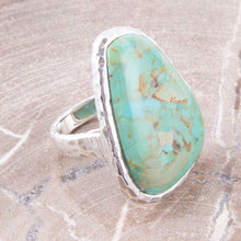 Load image into Gallery viewer, Abstract Blue Turquoise and Sterling Silver Ring