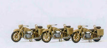 Load image into Gallery viewer, Preiser 16572 HO Scale German Army WWII - Motorcycles BMW R12 (3) Unpainted Kit