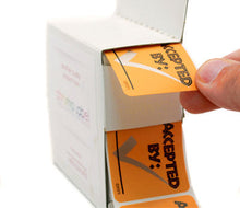 Load image into Gallery viewer, &quot;ACCEPTED BY&quot; Labels - 1-1/2&quot;: 6,000/Case