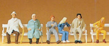 Load image into Gallery viewer, Preiser 14004 HO Scale Passengers -- Seated w/Bench