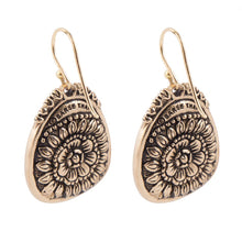 Load image into Gallery viewer, Agave Genuine Blue Turquoise and Golden Drop Earrings