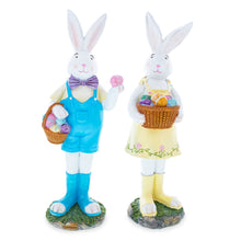 Load image into Gallery viewer, Enchanted Meadow Bunnies Hand-Painted Resin Centerpiece Figurine Set 12 Inches