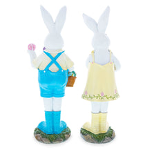 Load image into Gallery viewer, Enchanted Meadow Bunnies Hand-Painted Resin Centerpiece Figurine Set 12 Inches