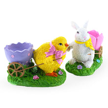 Load image into Gallery viewer, Springtime Symphony Hand-Painted Egg Holder Figurines 5 Inches