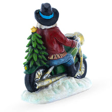 Load image into Gallery viewer, Santa the Cowboy Riding Motorcycle LED Light Figurine 8.5 Inches