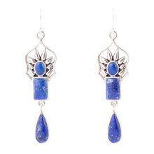 Load image into Gallery viewer, Albie Blue Lapis and Sterling Silver Drop Earrings