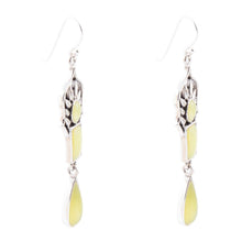 Load image into Gallery viewer, Albie Yellow Jade and Sterling Silver Drop Earrings