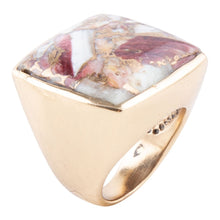 Load image into Gallery viewer, Square Purple Spiny Oyster Shell Matrix and Bronze Ring