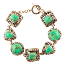 Load image into Gallery viewer, Aloha Lime Turquoise and Bronze Toggle Bracelet