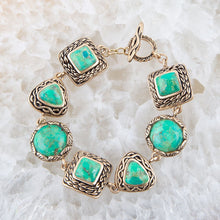 Load image into Gallery viewer, Aloha Lime Turquoise and Bronze Toggle Bracelet