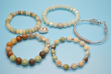 Load image into Gallery viewer, Amazonite Angel Protection 5-piece Bracelet Set