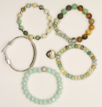 Load image into Gallery viewer, Amazonite Angel Protection 5-piece Bracelet Set