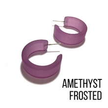 Load image into Gallery viewer, Wide Classic Frosted Hoop Earrings - Clara