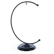 Load image into Gallery viewer, Crescent Moon Black Painted Metal Ornament Display Stand 8.8 Inches (Poland)