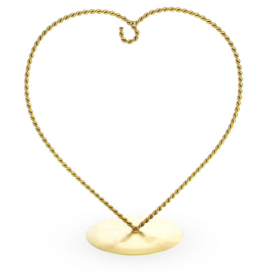 Heart-Shaped Twisted Gold Metal Ornament Display Stand 6.2 Inches (Poland)