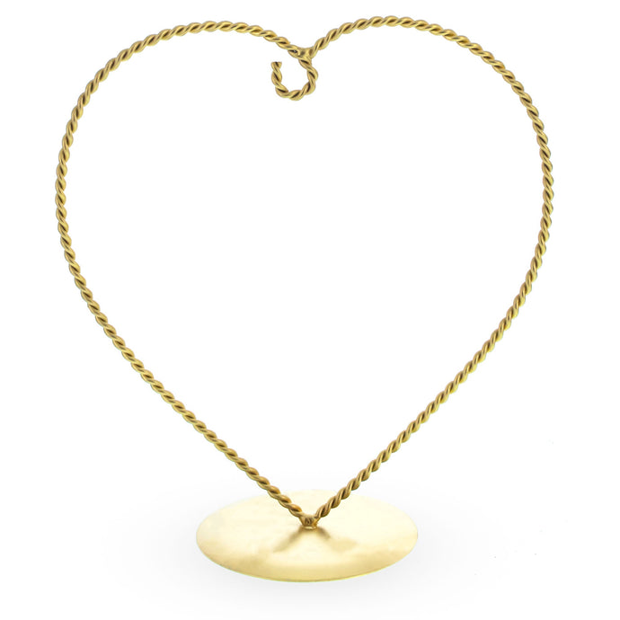 Heart-Shaped Twisted Gold Metal Ornament Display Stand 6.2 Inches (Poland)