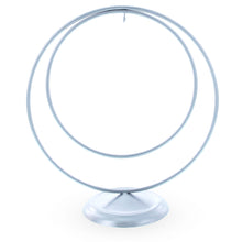 Load image into Gallery viewer, Contemporary Double Circle Silver Metal Ornament Display Stand 8.2 Inches (Poland)