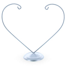 Load image into Gallery viewer, Open-Top Heart Twisted Silver Metal Ornament Display Stand 9 Inches (Poland)