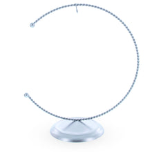Load image into Gallery viewer, Crescent Moon Twisted Silver Metal Ornament Display Stand 9 Inches (Poland)