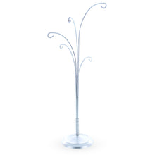 Load image into Gallery viewer, 5-Arm Scroll Tree Branches Silver Metal Ornament Display Stand 14.5 Inches (Poland)