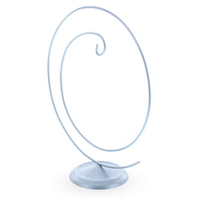 Load image into Gallery viewer, Art Deco Swirl Silver Metal Ornament Display Stand 10 Inches (Poland)