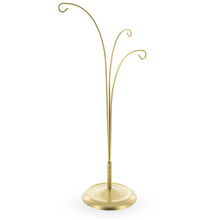 Load image into Gallery viewer, 3-Arm Botanical Style Gold Metal Ornament Display Stand 12 Inches (Poland)