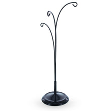 Load image into Gallery viewer, 3-Arm Botanical Style Black Painted Metal Ornament Display Stand 12 Inches (Poland)