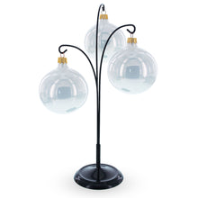 Load image into Gallery viewer, 3-Arm Botanical Style Black Painted Metal Ornament Display Stand 12 Inches (Poland)