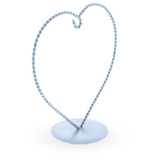 Load image into Gallery viewer, Heart-Shaped Twisted Silver Metal Ornament Display Stand 6.2 Inches (Poland)